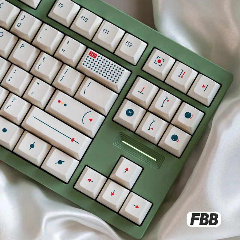 Imagem -03 - Fbb Minimalista Braun Estilo Teclado Key Cap Original Sublimação Térmica Pbt Estilo Bauhaus Personalizado 152 Chaves