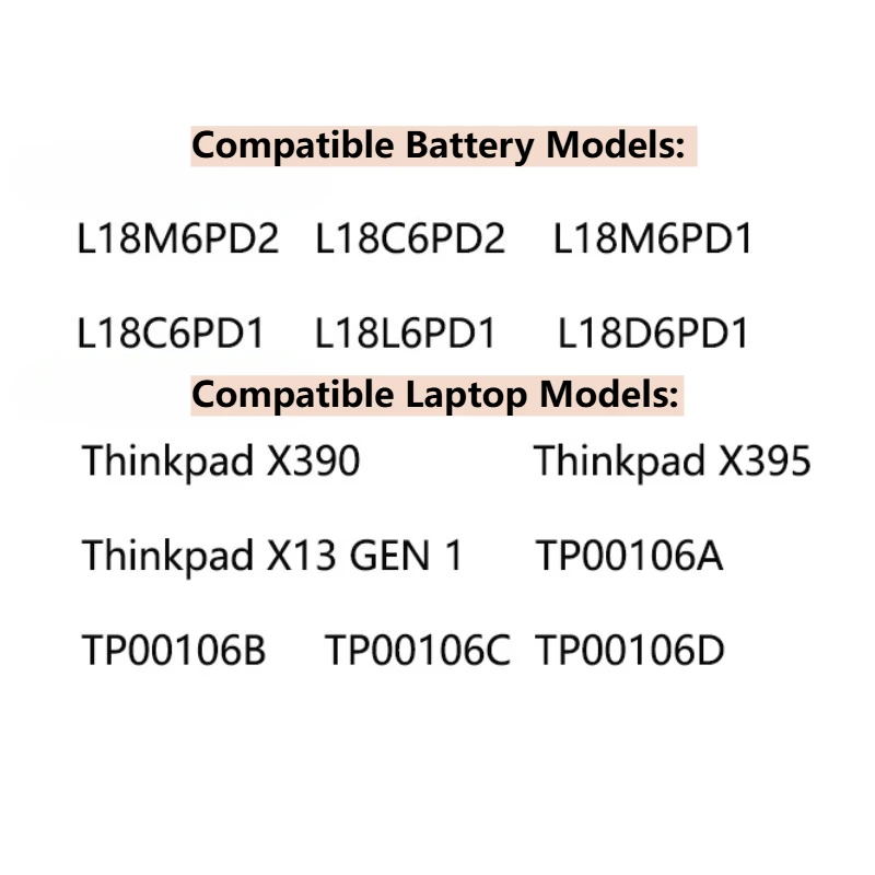 Bateria do portátil l18m6pd1 para lenovo thinkpad tp00106a x390 x395 x13 1a geração 2020 02dl017 02dl018 sb10k97655 l18m6pd2 l18c6pd1