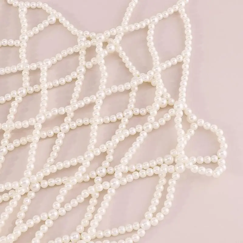 

Pearl Tassels Long Straight Dress Fashion Sexy Body Jewelry Show Clothing Accessories Handmade Beaded Dress Body Jewelry