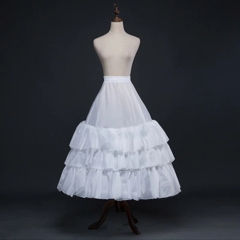 Newly White Ruffled Short Lolita Petticoats A Line Crinoline For Wedding Short Bridal Petticoats Underskirt Wedding Accessories