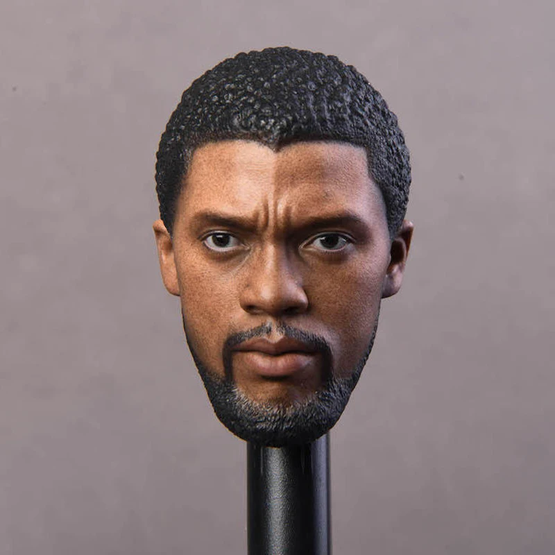 1/6 Man Head Black Panther Sculpt PVC Carved NRTOYS NR15 Fit TBLeague Phicen Action Doll Soldier's carving Model Toys