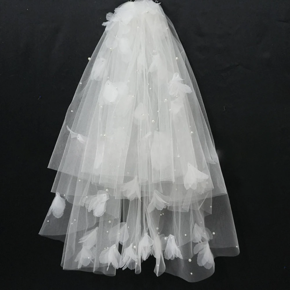 

Simple Soft Tulle Bride To Be Marriage Elegant for Women Two Layer Short Wedding Veil Accessories