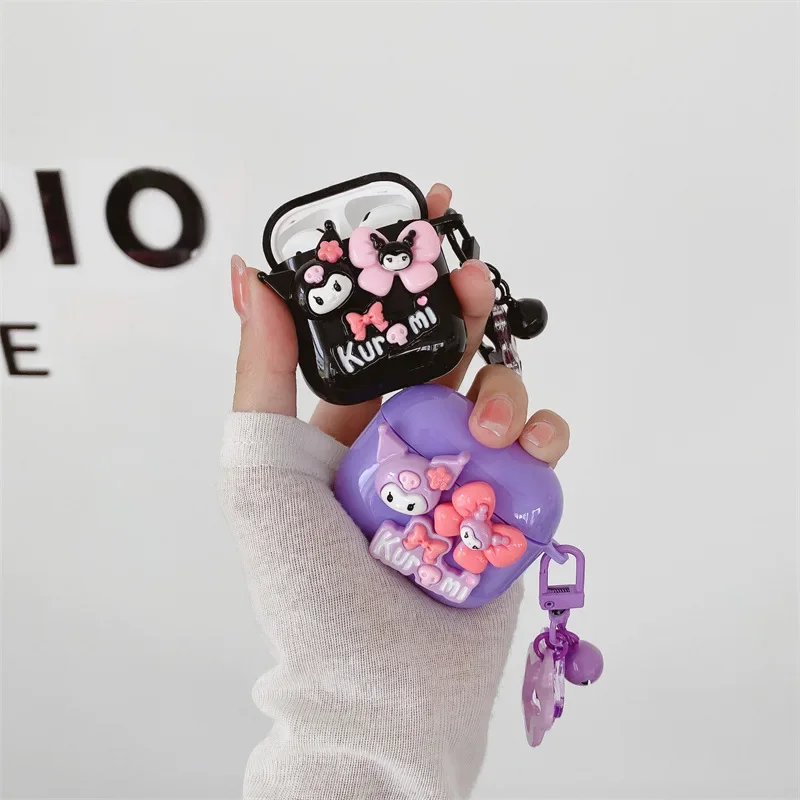 

Kuromi For Airpods Pro 2 Case,Purple With Small Bell For Airpods Pro Case, Soft TPU Earphone Anime Cover For Airpods 3 Case