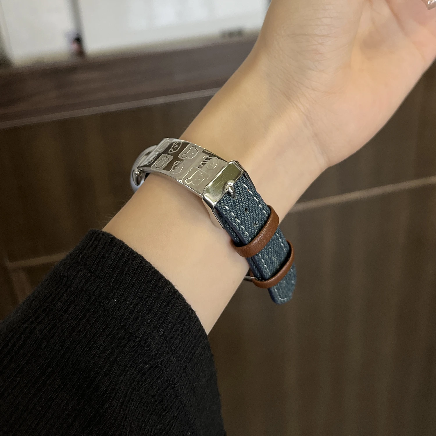 Stainless steel splicing for Xiaomi Band 8 strap for Xiaomi Smart Band 9 playful and fashionable bracelet strap
