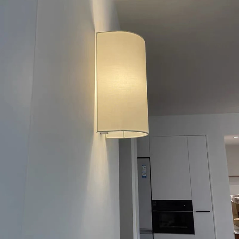 New Modern Minimalist Wall Lamp Bedroom Bedside Light Hallway Lighting Tuya Wi-Fi Bluetooth Smart Linen Fabric Light