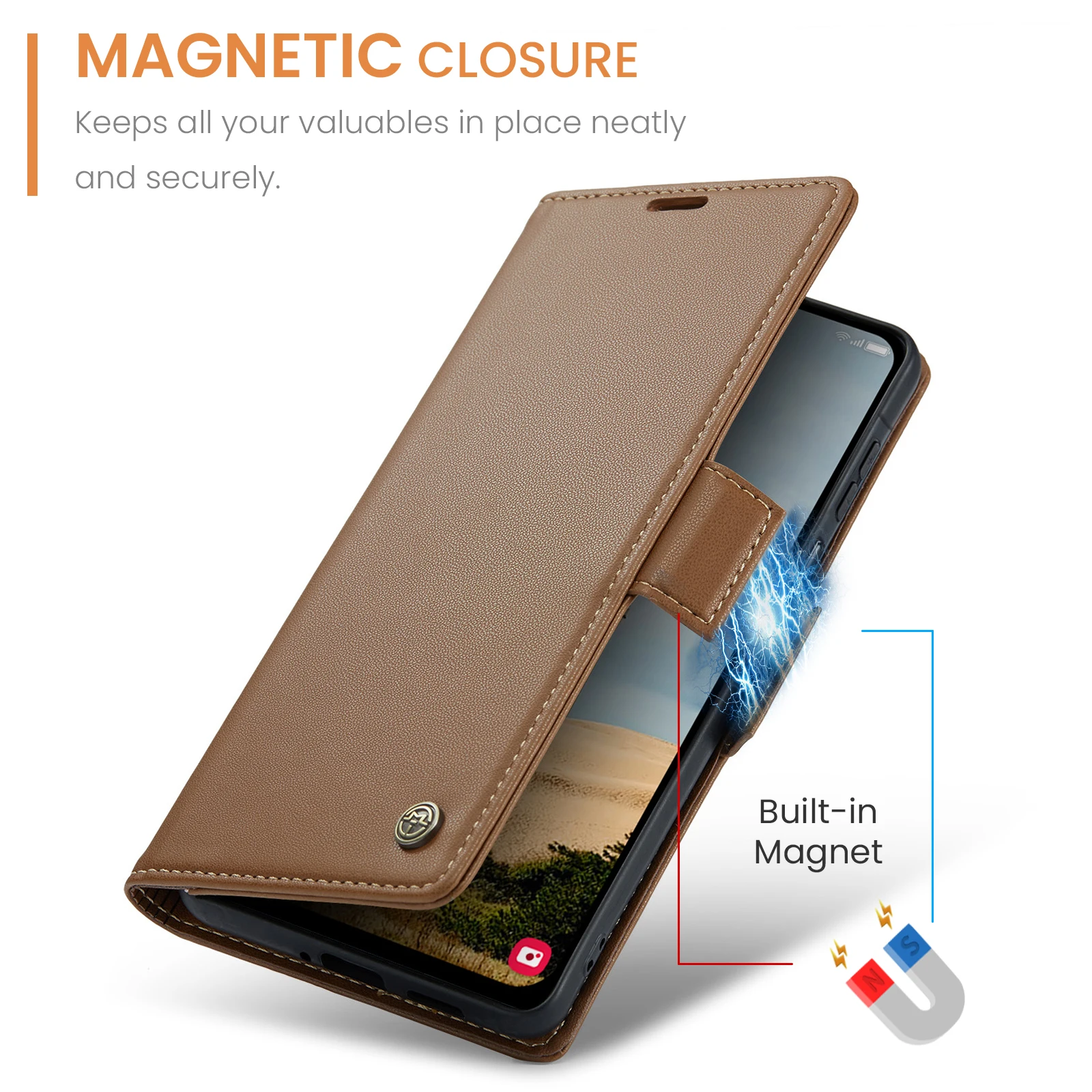 

Caseme-023 A17 For Samsung Galaxy A17, Book Style Flip PU Leather Wallet Case Card Slot Pouch Stand Phone Full Cover Side Buckle
