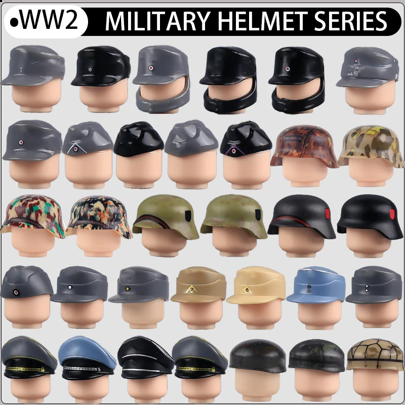 

WW2 военный советский шлем, строительные блоки, армейский офицер, фигурки солдат, шляпа, пальто, военные аксессуары, оружие, пистолет, кирпичи, подарок для мальчика