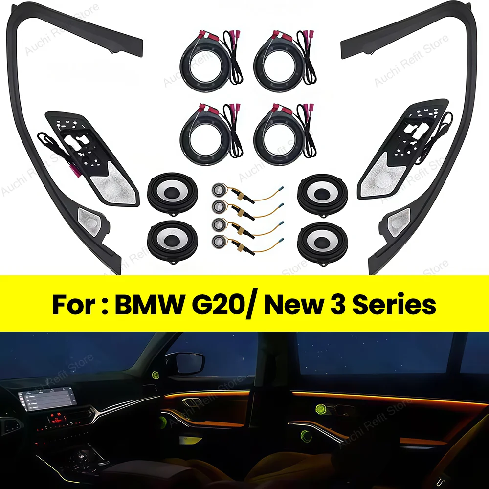 11 Farben LED-Lautsprecherabdeckung für BMW G20 Neue 3er-Serie Mittelton-Hochtöner HiFi-Musik-Stereo-Horn Ambientebeleuchtung Dekoration Nachrüstung