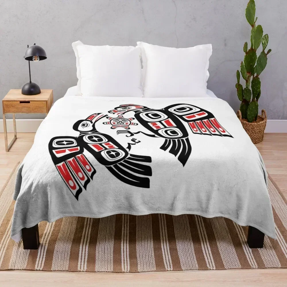 

Haida Eagle Battles Raven for the Light Throw Blanket Cozy Microfiber Throw Blanket for Home Bedroom