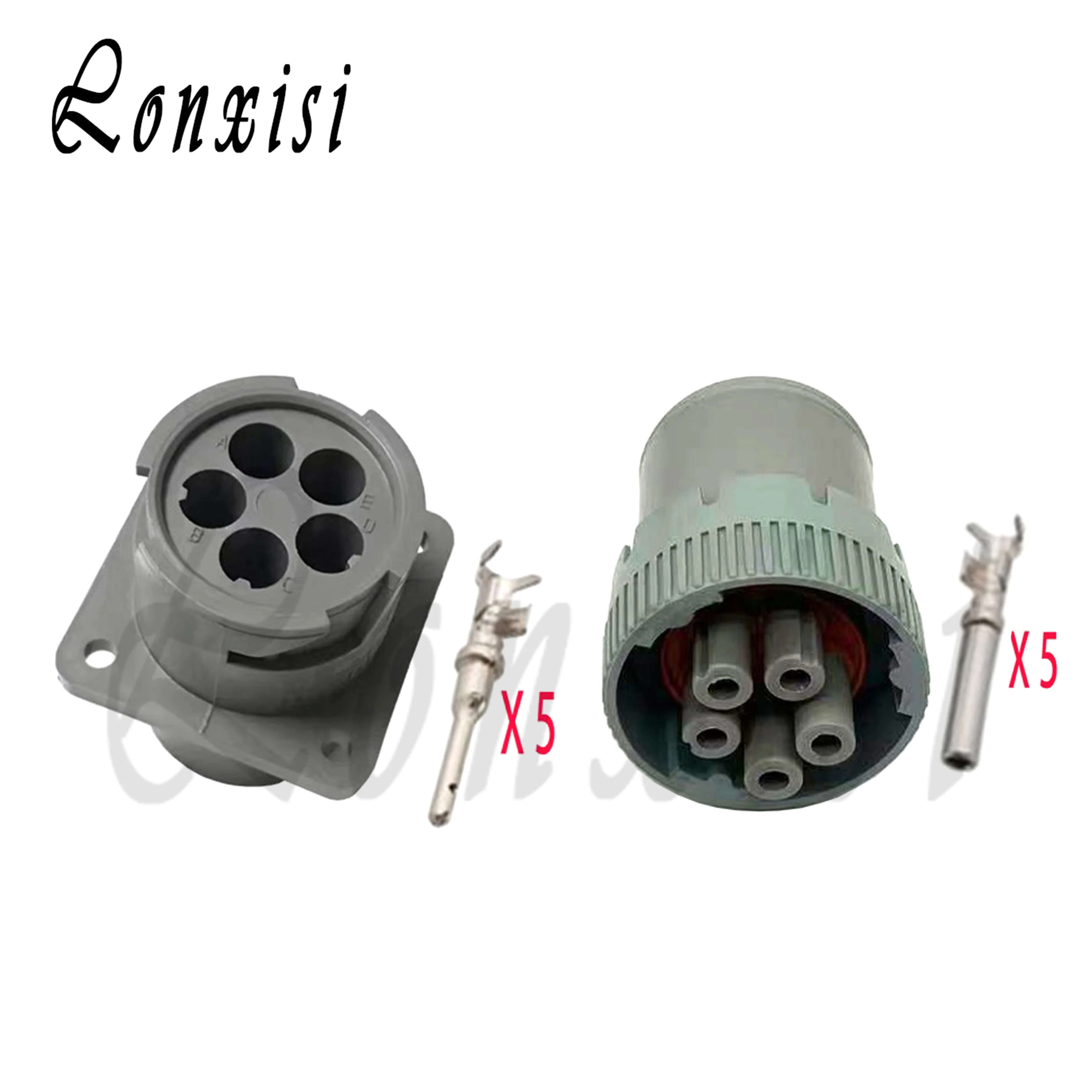 

Комплект из 5-контактных разъемов HD10-5-16P и HD16-5-16S: Оригинальные водонепроницаемые автомобильные разъемы Deutsch (папа/мама)