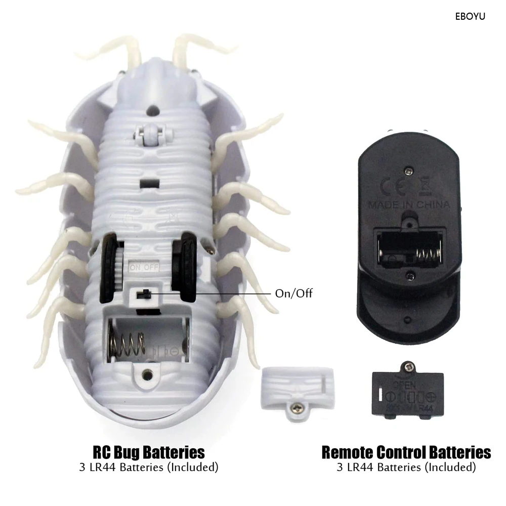 EBOYU 9920 RC Bug Remote Control Worm Realistic Pillbug Electronic Animal Prank Toy Insect Car Vehicle Kids Birthday Gift