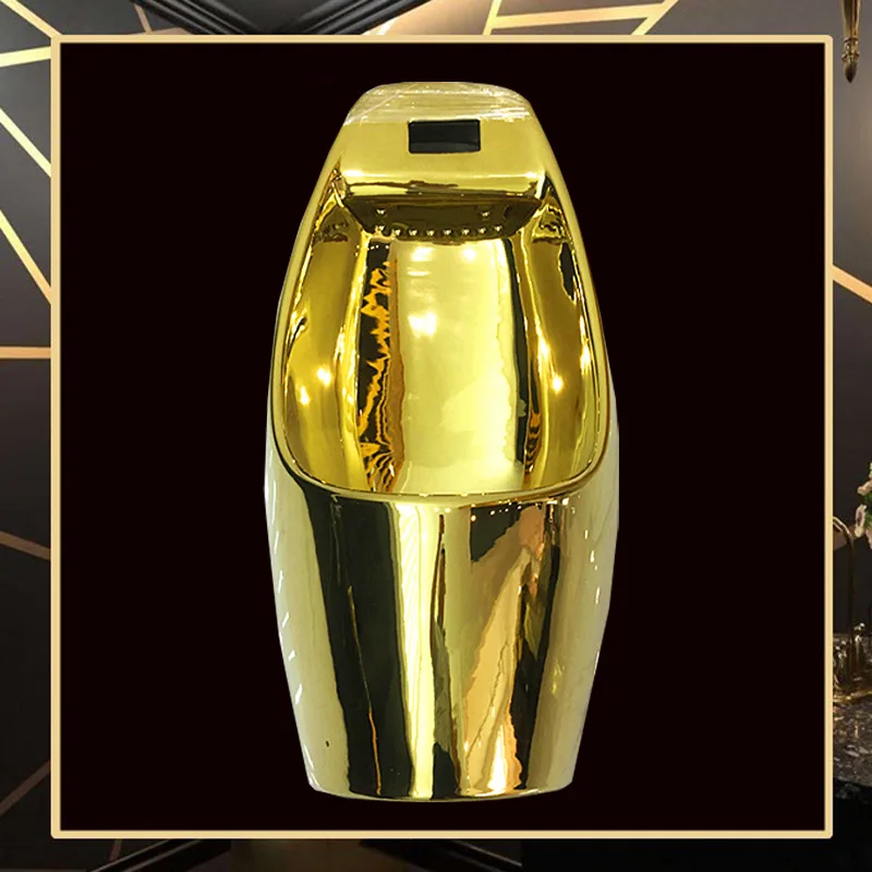 Gold wall urinal, local tyrant gold floor urinal, all gold urinal with induction wall urinal