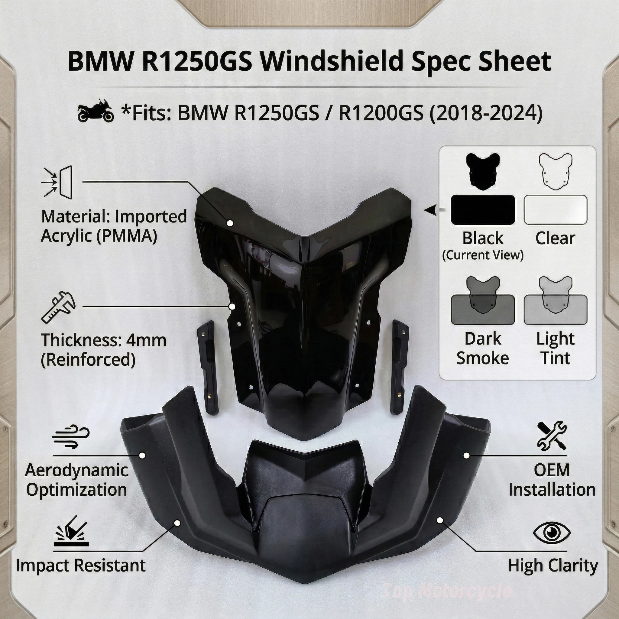 Motorcycle Rally Rooster Head Windscreen Windshield Wind Deflector Spoiler Cover For BMW R1250GS R1200GS R 1250 1200 GS ADV New