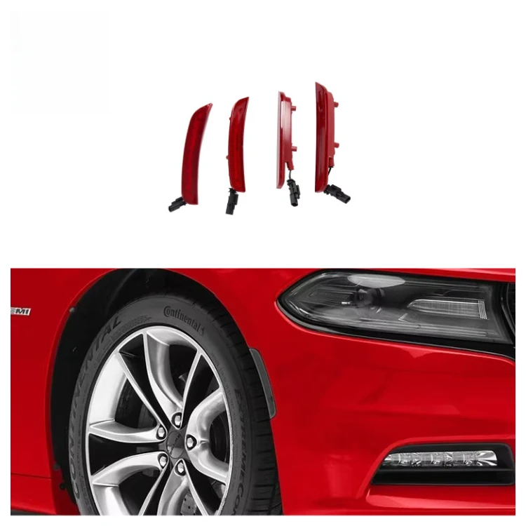 

Front and Rear Bumper LED Black or Red Side Marker Fender Light for Charger 2015-2022