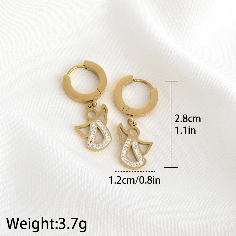 CHARMOMENT Geometry Zircon Luxury Stainless Steel Jewelry Hoop Earrings for Women Hanging New In Earrings Vintage Punk Fashion