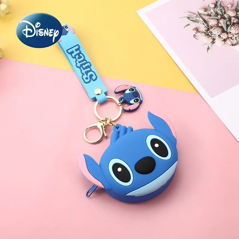 Disney-女性用の高品質バッグ,かわいいシリコンジッパー付きポケット,漫画のキーホルダー,新しいコレクション