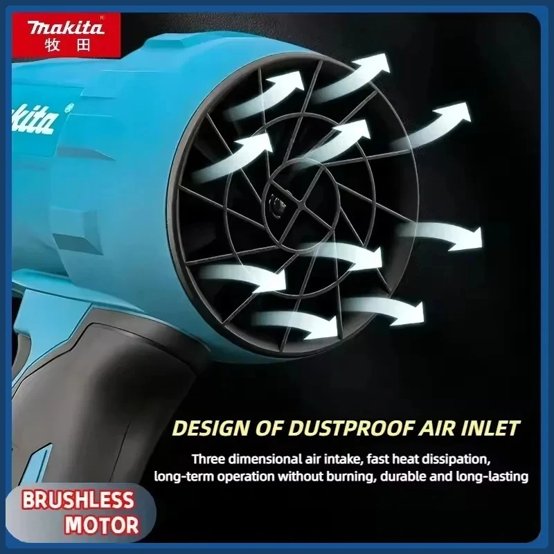 ماكيتا 30000 دورة في الدقيقة منفاخ عنيف توربو مروحة نفاثة منفضة هواء كهربائية سرعة الرياح توربو قابلة للشحن مع أداة تنظيف السيارة الخفيفة 18 فولت #4