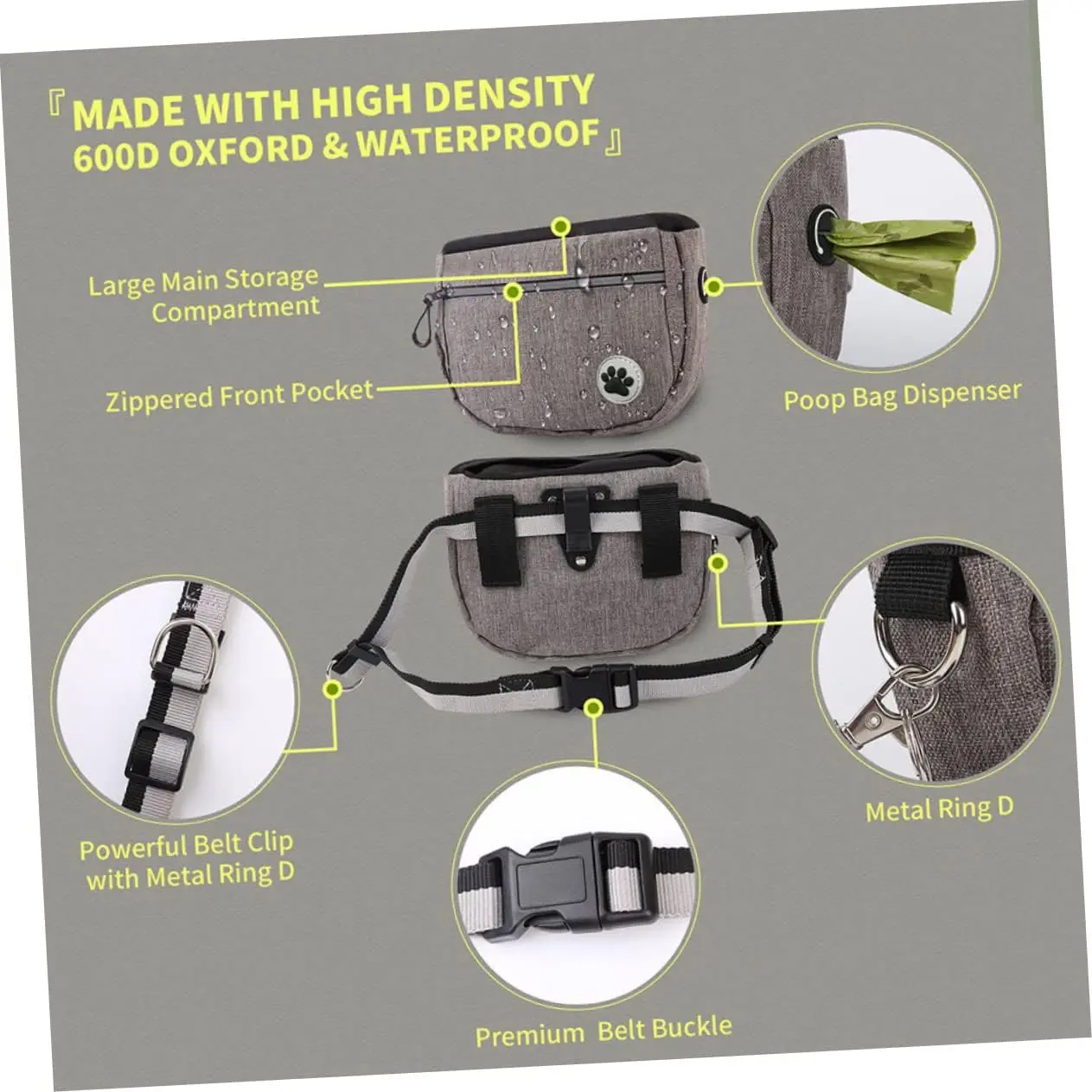 Dog Training Waist Bag Portable Food Bag Outdoor Feeder for Dog Training Walking Feeding Snack Bag Supplies Oxford Cloth