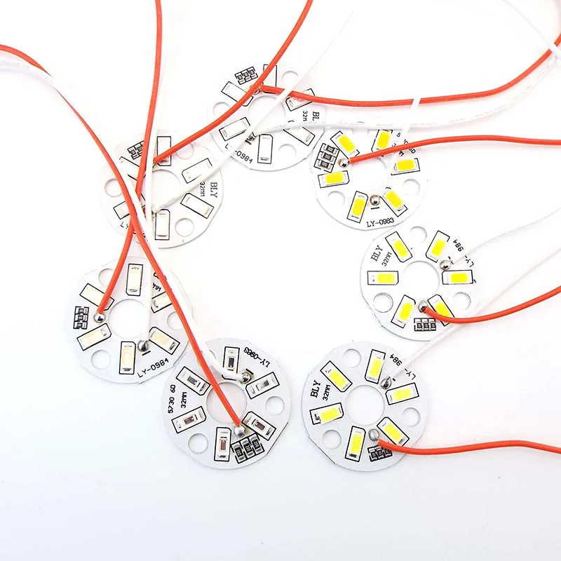 LED 5730SMD 3W 5V Lamp chip Bead Light Board Source with line Bulb Round Transformation Dimmable Green Blue Purple Warm Light R1