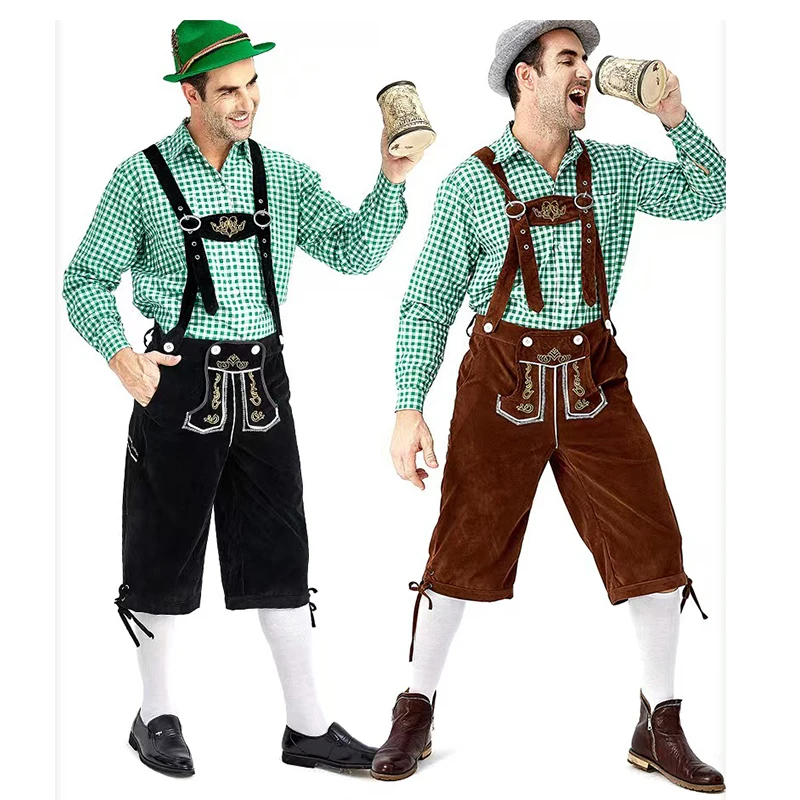 

Bavarian Strap Pants For Men Traditional Oktoberfest Costumes Beer Festival Male Cosplay Germany Oktoberfest Pants Party Outfit