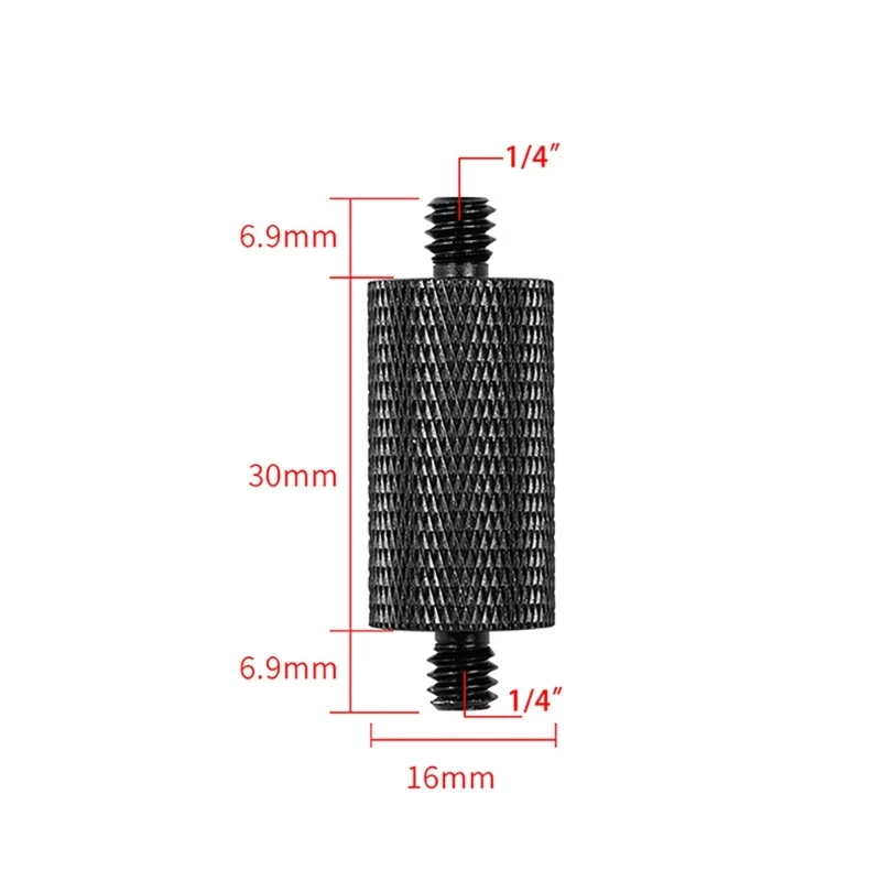 Multipurposed Screw 1/4 to 1/4 Threaded Metal Screw Conversion Adapter Screw for DSLR Cameras Light and Phones Mounts