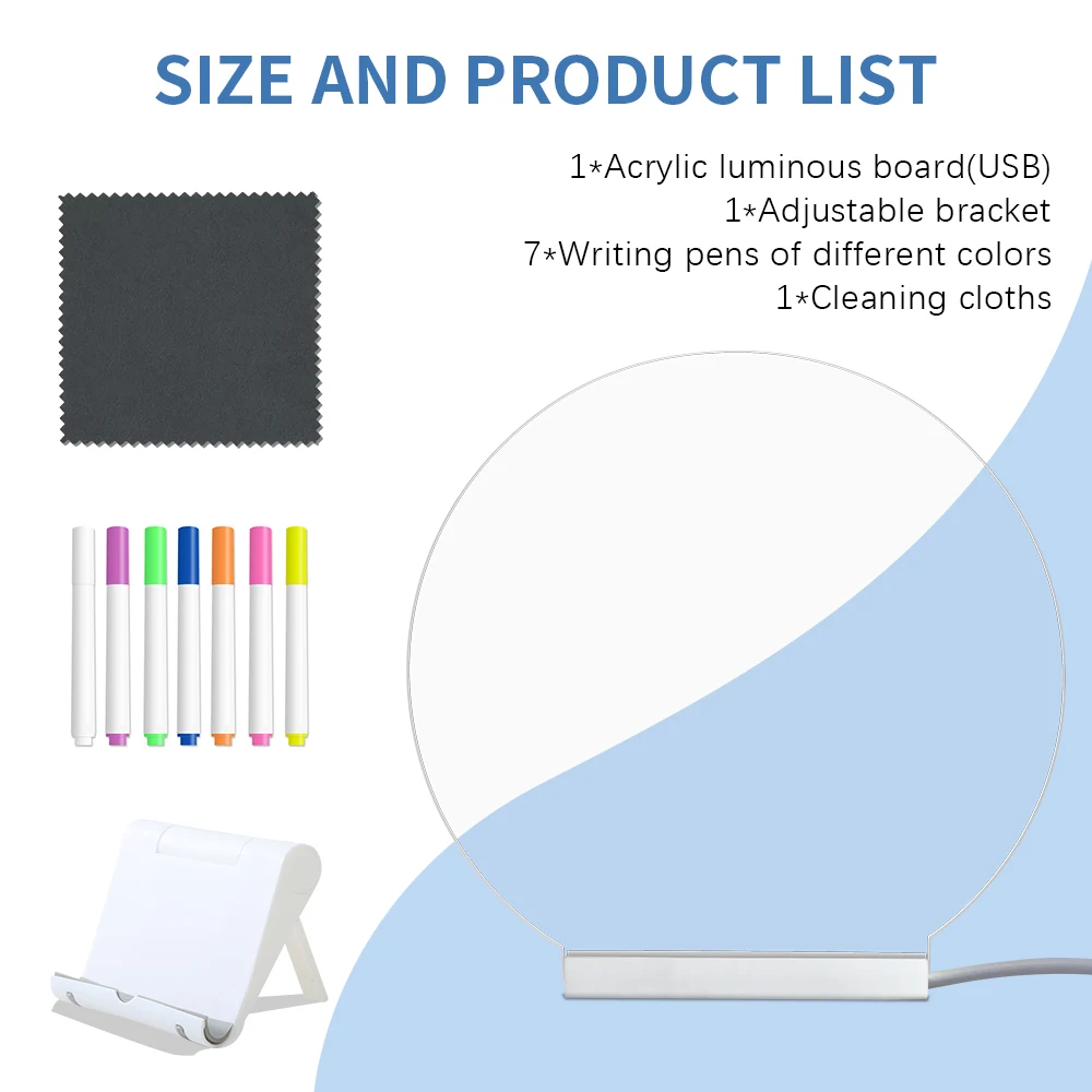 لوحة متوهجة لوحة رسائل عرض سطح المكتب stand0 لوحة الكتابة على الجدران #6