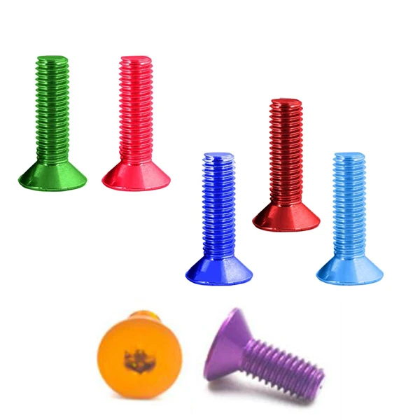 

10Pieces DIN7991 M5 M6*8/15/20/25 Colorful Anodized Aluminum Flat Screws Flat Hex Socket Countersunk head Screws Bolts