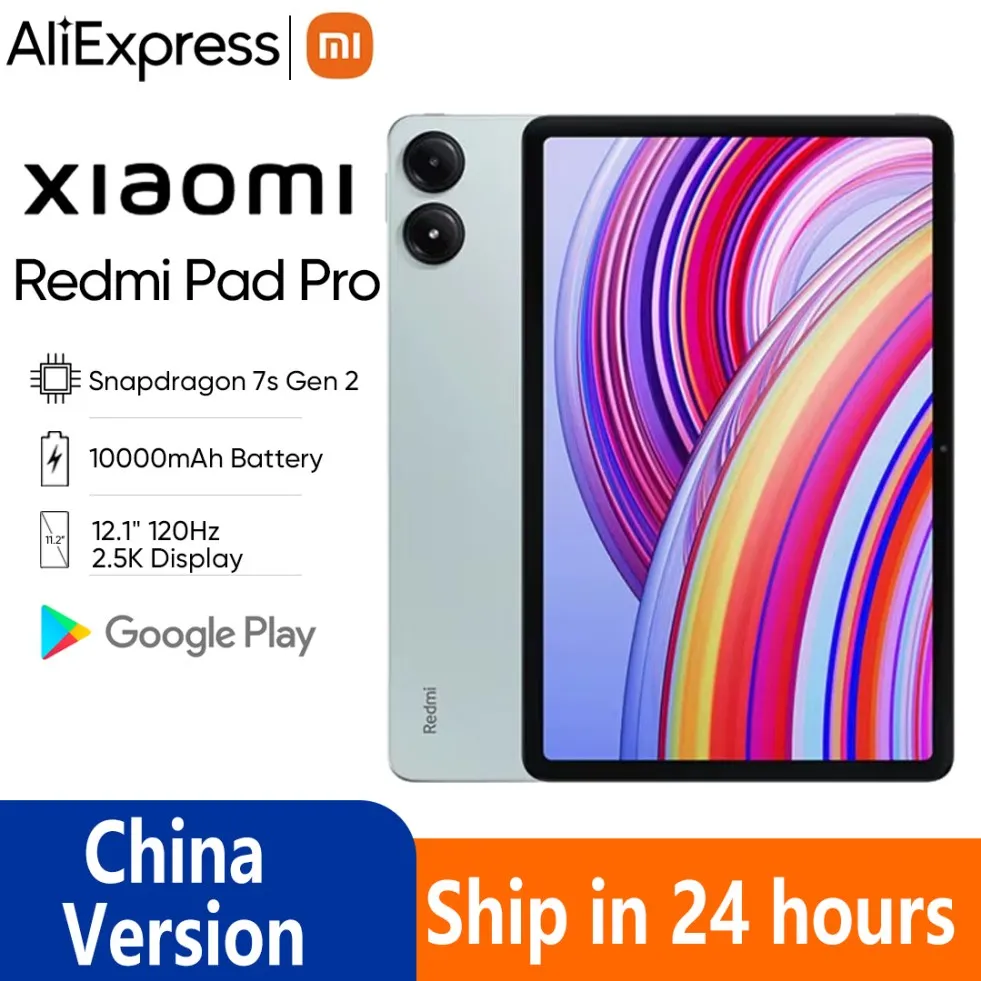 Xiaomi Redmi Pad Pro 12,1 "120Hz Mi Tablet 10000mAh batería Snapdragon 7s Gen 2 CPU 33W carga rápida Wifi Android Tab