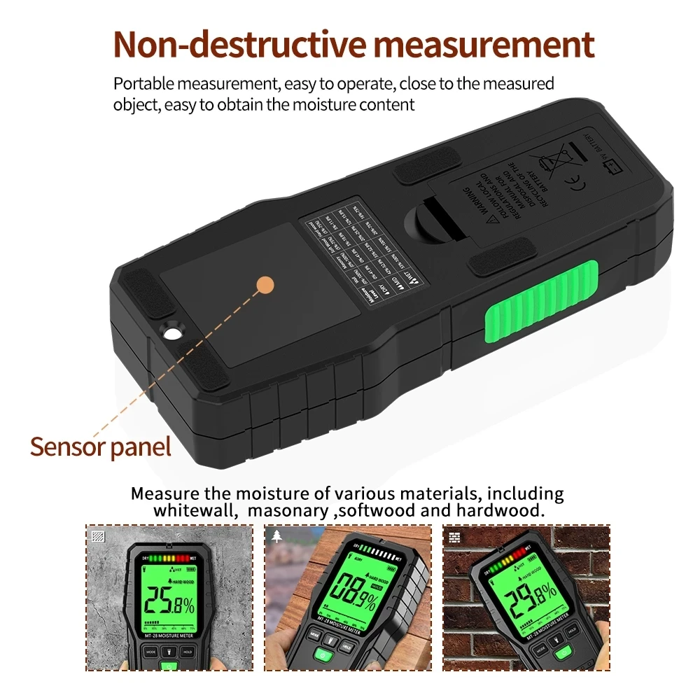 

R&D MT28 Wood Moisture Meter Humidity Tester Digital Timber Damp Detector Test wall moisture analyzer Range 5%~75%