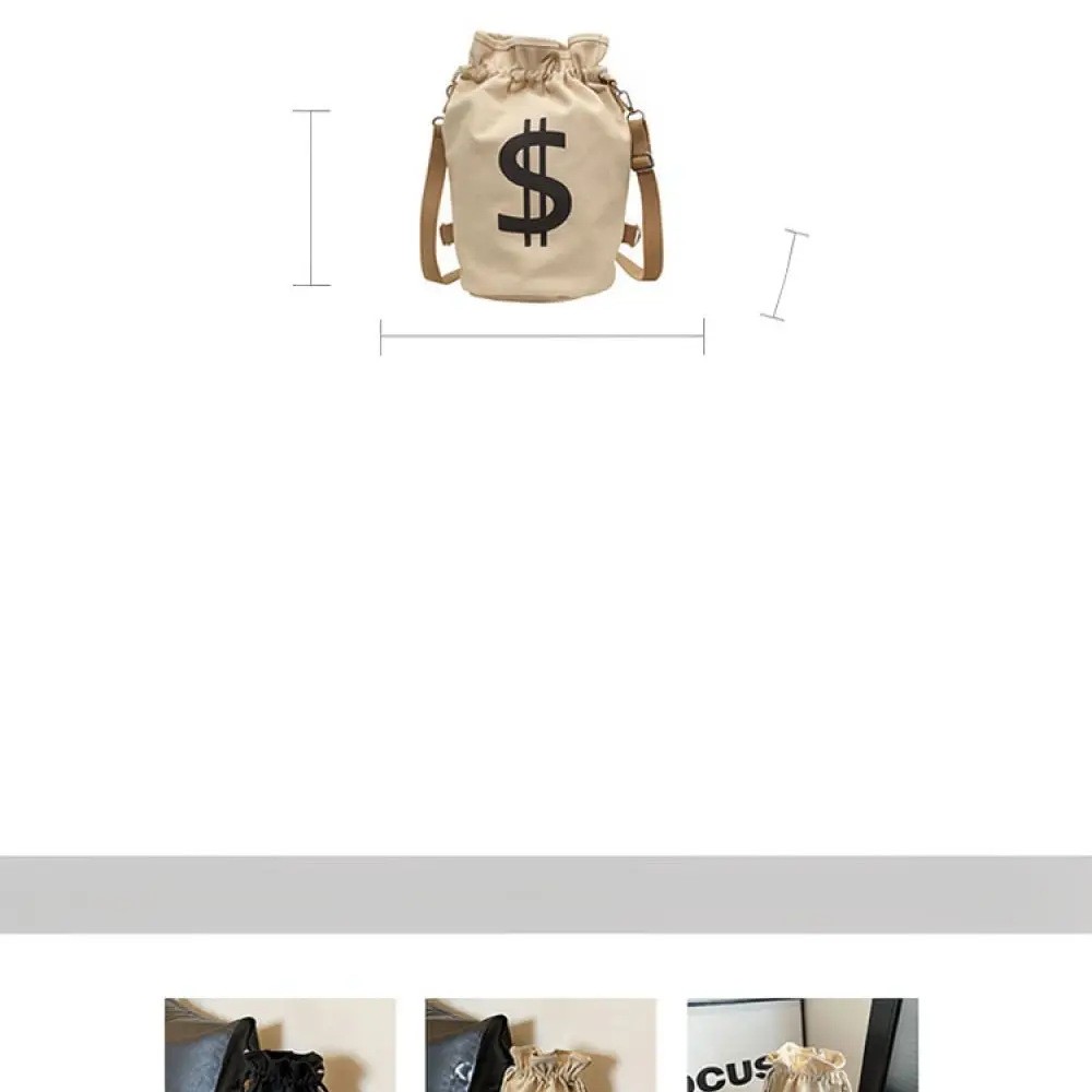 Casual Canvas Bucket Bag Women Backpack Fashion Minimalist Shoulder Purse Streetwear Trendy Printed Durable Daily Carry