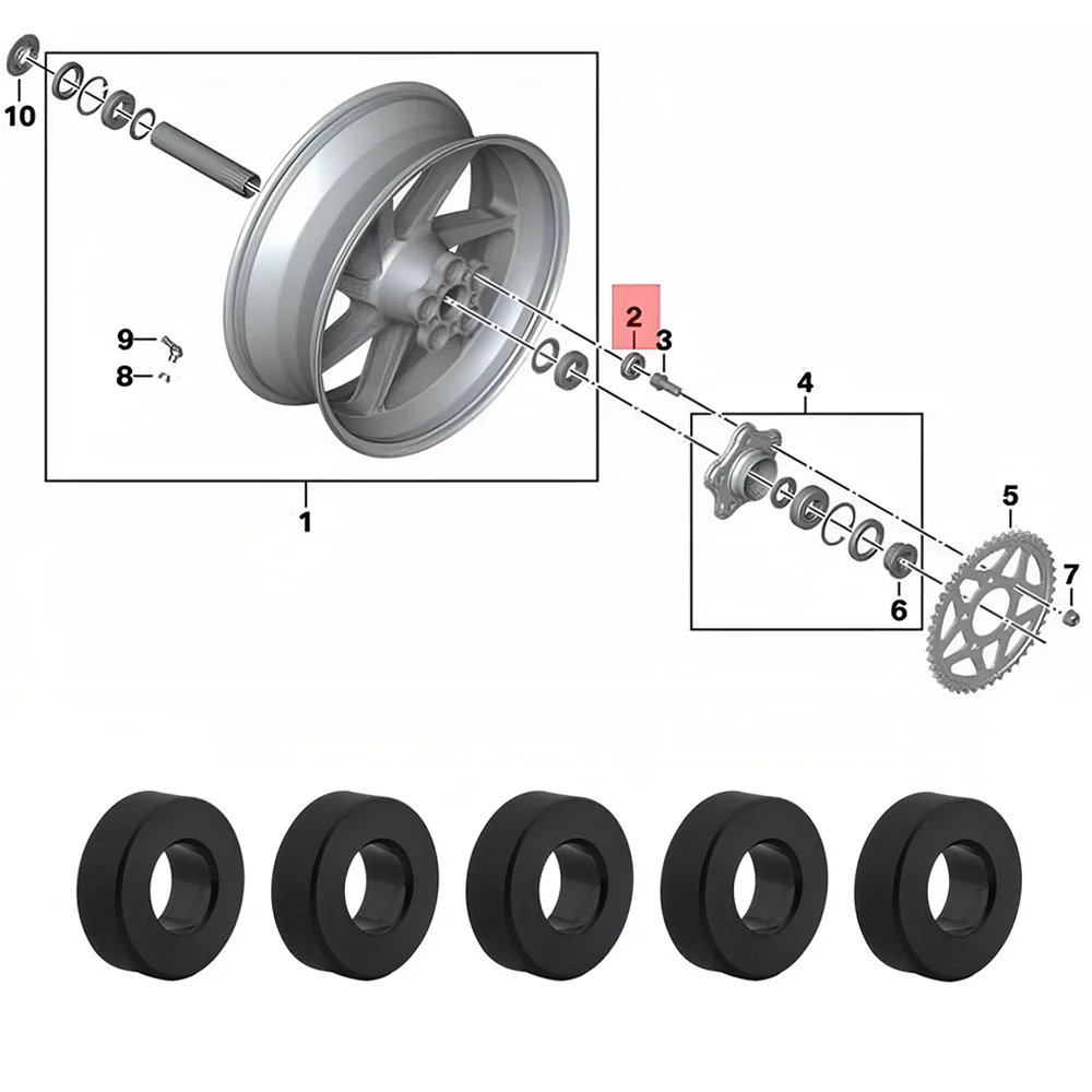 5pcs Motorcycle Rear Wheel Hub Buffer Rubber Sprocket Damper For BMW S1000RR S1000R HP4 S1000XR 2014-2019 OEM 33818530682