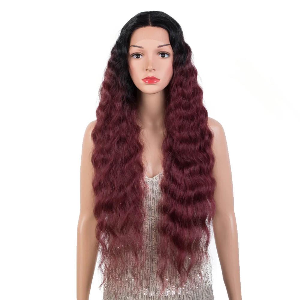Synthetic Lace Front Wig Baby Hair Wig Long Wavy 30 