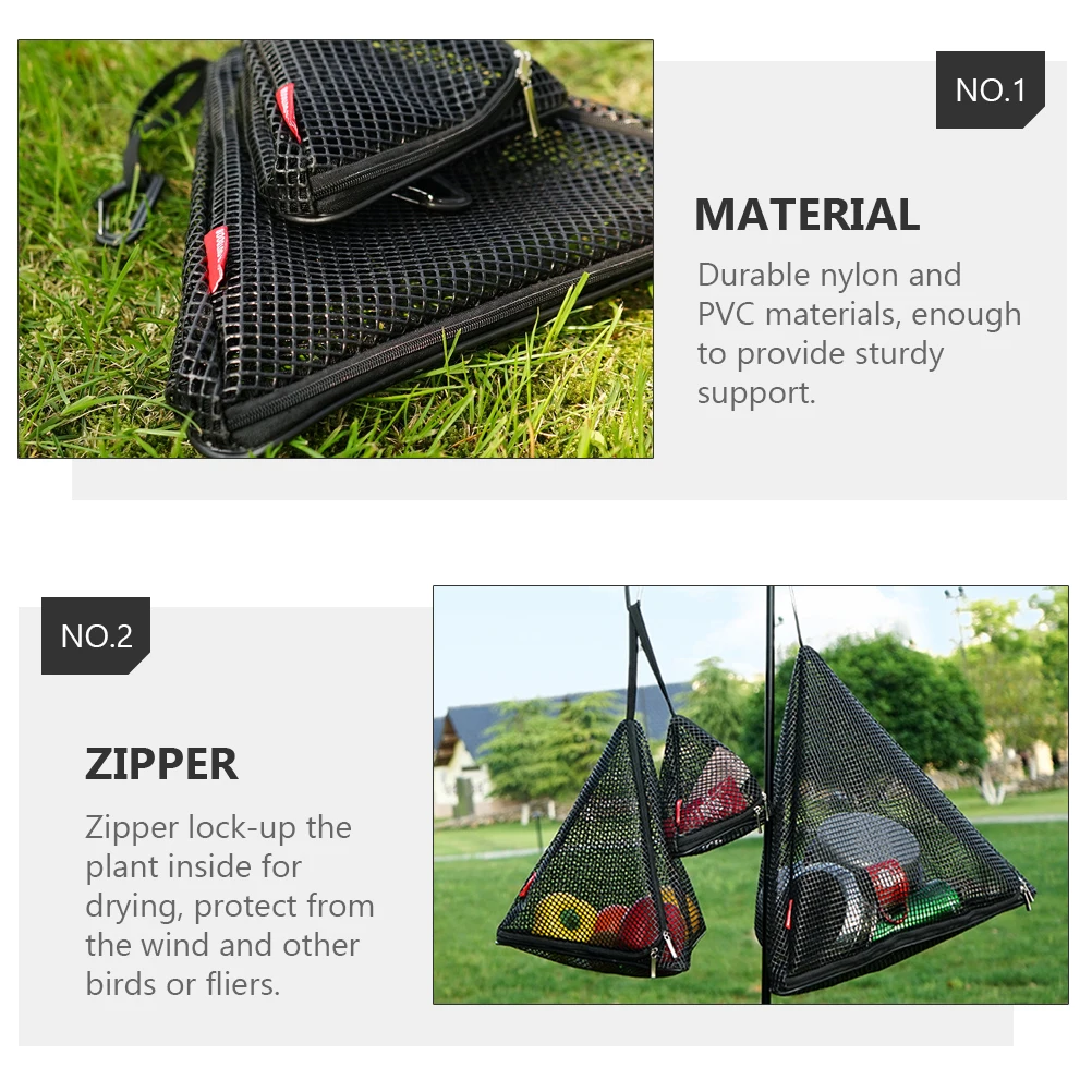 

PVC Nylon Mesh Bag Foldable Drying Net Outdoor Storage Rack Small Baskets Hanging Air Dry Herbs Plants Fish Clothes Nuts