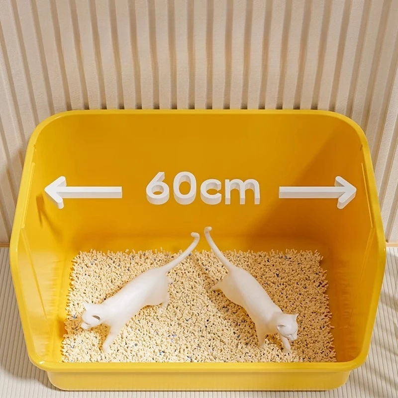 

Fully Sealed Giant Cat Litter Box Splash-proof and Odor-proof Topentry Cat Litter Box Openable Large Space for Top in Bottom Out