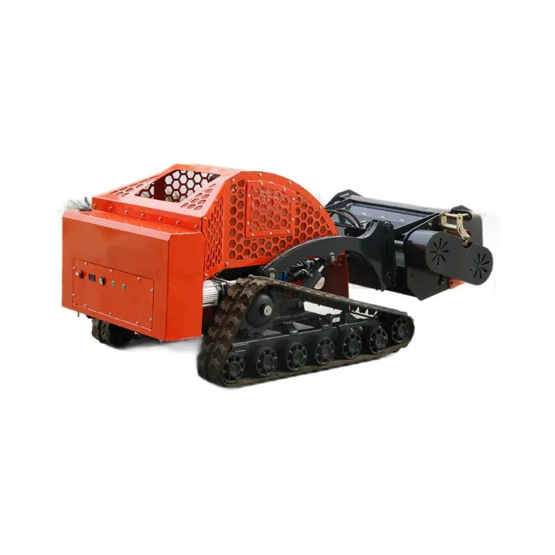 Isolation belt development robot crawler diesel pioneering machine multi-functional grass crusher automatic remote