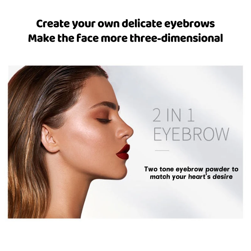 بودرة حواجب مزدوجة اللون، لوحة مكياج احترافية، ختم للحواجب، معززات الحواجب، ظلال للحواجب، بودرة مكياج للحواجب