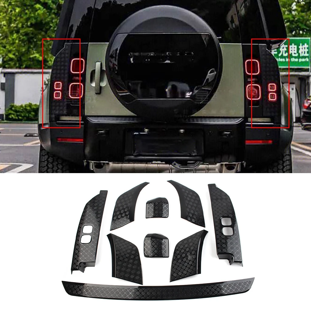 

9Pcs Glossy Black Car Side Moulding Body Kits Accessories For Land Rover Defender 90 110 2020 2021 2022 2023