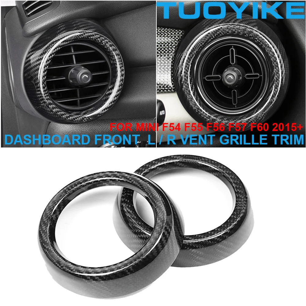 

Car Real Dry Carbon Fiber Dashboard Front L R AC Vent Grille Outlet Trim Cover For BMW Mini F-Series F54 F55 F56 F57 F60 2015-Up