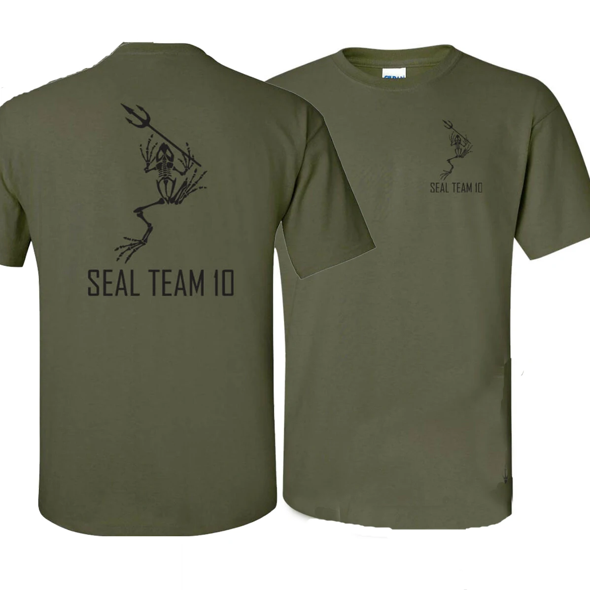 Rare  Naval Seals Team Skeleton Frog with Spear Emblem T Shirt New 100% Cotton Short Sleeve O-Neck T-shirt Casual Mens Top