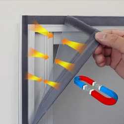 Dtgj nova tela magnética janelas cinza mosquiteiro tamanho personalizado malha de fibra de vidro invisível ar tule anti inseto voar cortinas