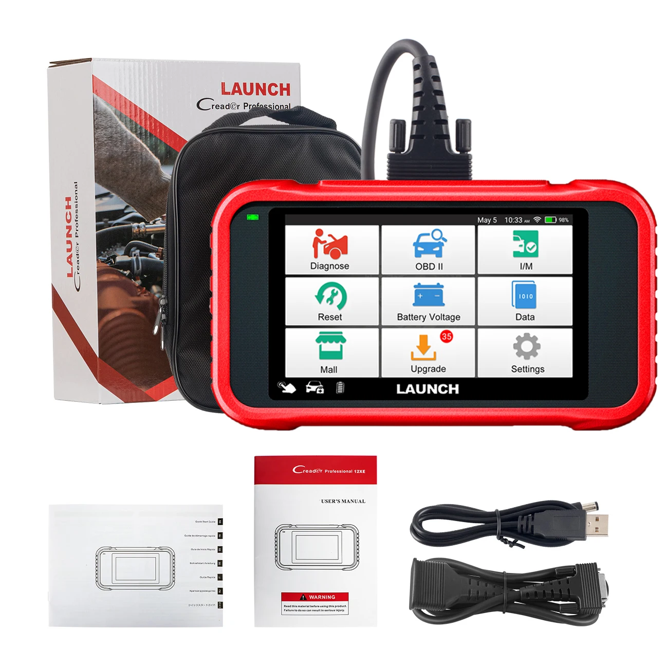 LAUNCH CRP129E V3.0 OBD2-Scanner FCA AutoAuth 12 Reset Oil/EPB/TPMS/BMS/Injector Coding, ABS Bleed, Motor ABS SRS AT SCAN Tool