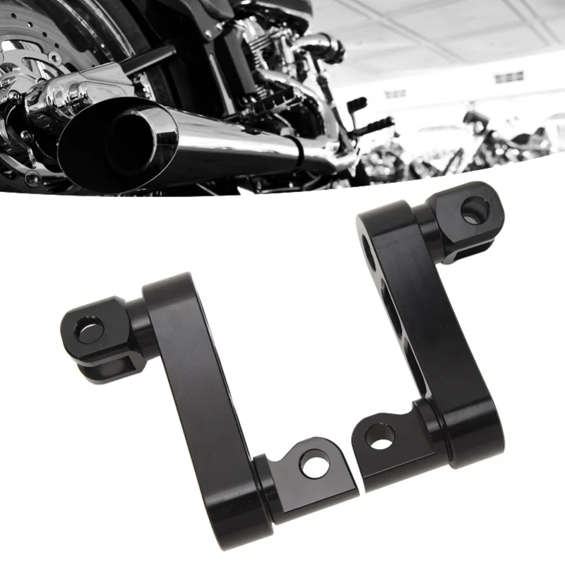 دراجة نارية القدم الوتد الطريق السريع قوس 360 ° دعامة تمديد ربط القدم القابلة للتعديل للتجول باللون الأسود #2