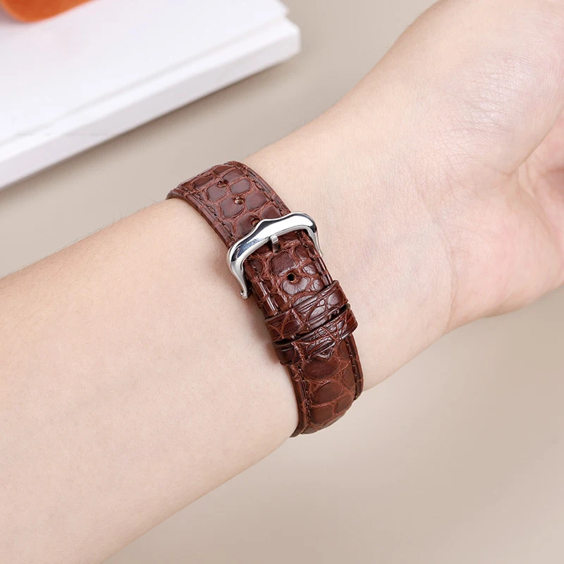 16mm 17 18 19 21 22mm Genuine Alligator strap for Cartier crocodile leather bracelet Ronde DRIVE Tank Clé de men women watchband