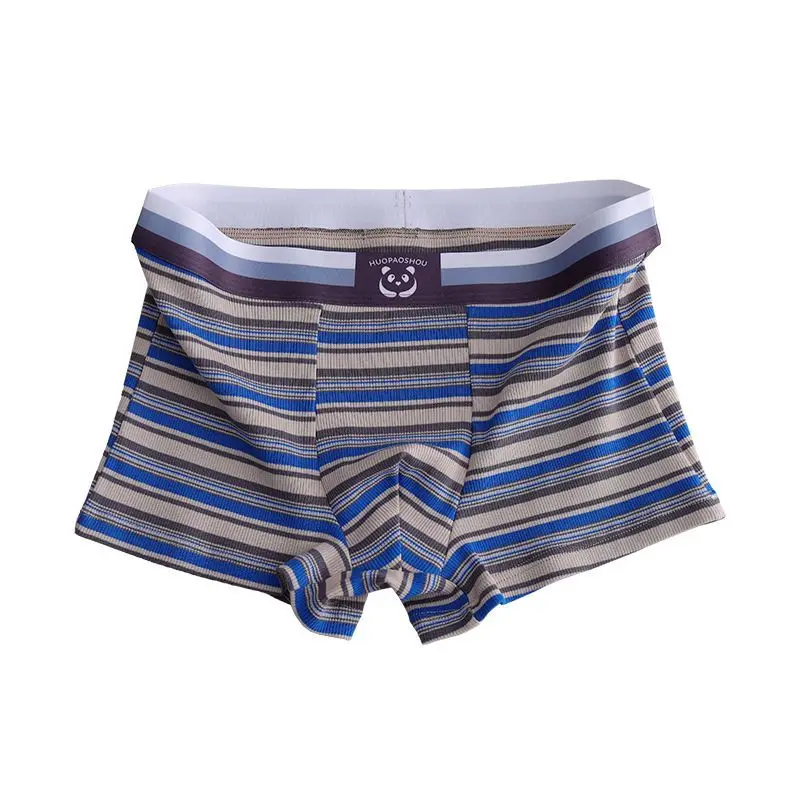 [soft and Comfortable] New Sexy Pure Cotton Pants Trend High-grade Striped Personality Breathable Lovely Men's Underwear  Pants