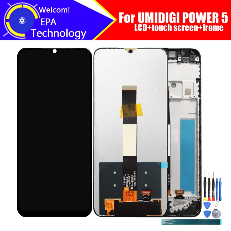 

ЖК-дисплей UMIDIGI POWER 5 + дигитайзер сенсорного экрана, 100% оригинальный протестированный ЖК-экран, стеклянная панель для POWER 5 + Инструменты + клей.