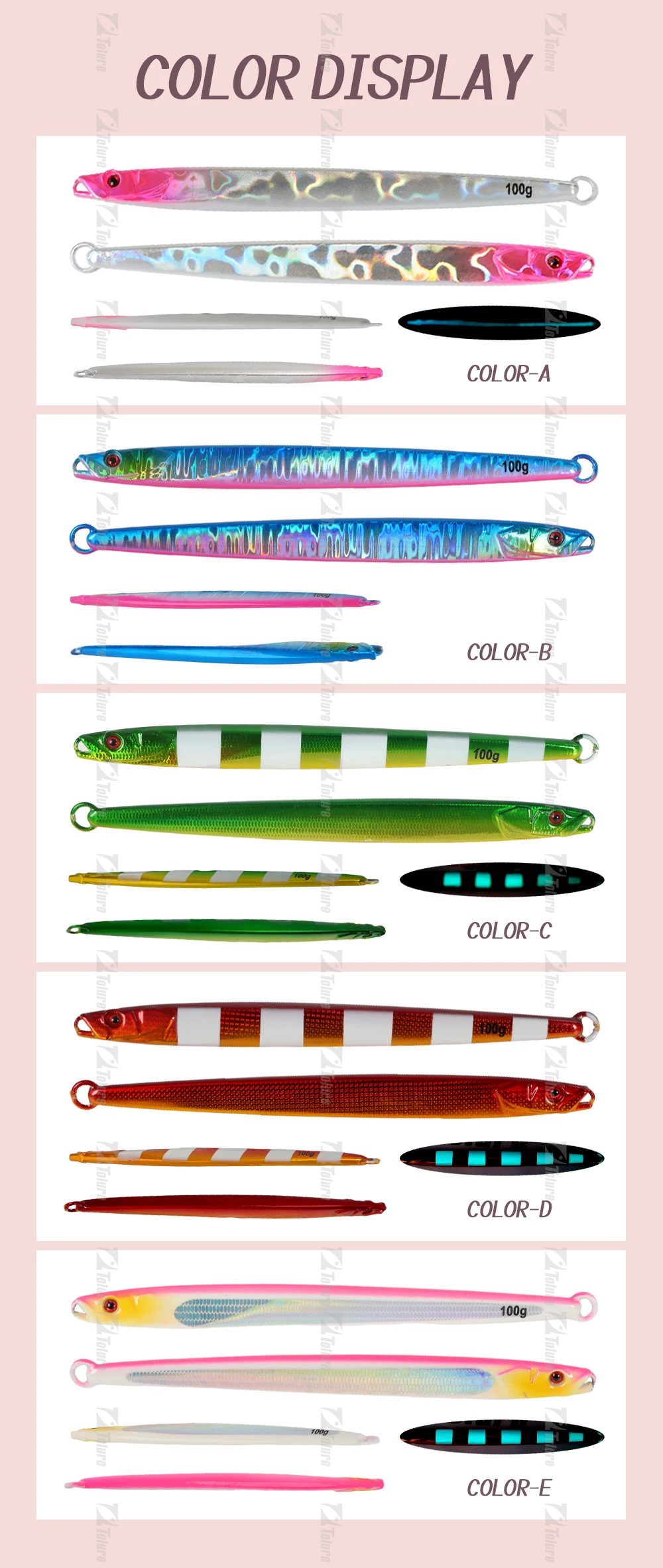 TOLU NEUE schnell sinkende Metall-Jig 100 g, 150 g, 180 g, 200 g, 250 g, 300 g, langer Wurf, schnell sinkende Herbst-Jigs, Salzwasser-Tiefsee-Angelköder – Detail 7