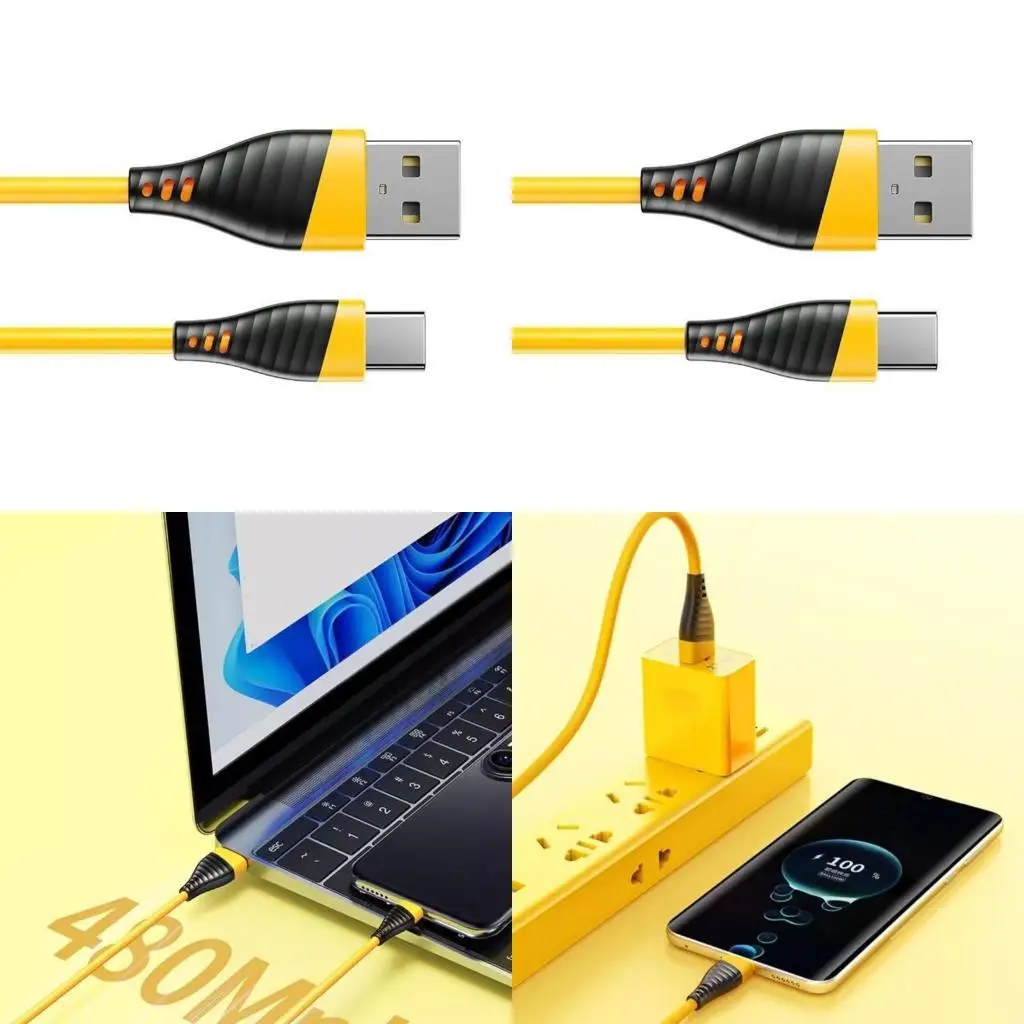 

Y1UB 120W USB C Cable Durability Nylon Cord Offers Fast 6A Charging And Data Sync Charging Cord For Various Devices