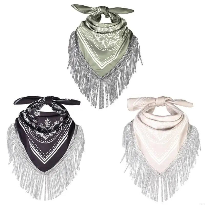 P88B Bachelorette Bandanas Cowgirl Bandanas Rhinestones Fringe Scarf Bandanas