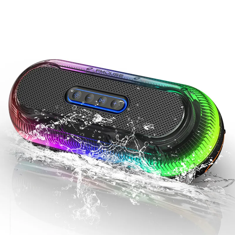 

40 Вт Hi-Fi стерео бас беспроводной Bluetooth динамик светодиодный IPX6 водонепроницаемый сабвуфер для вечеринок на открытом воздухе путешествия AUX/TF/Type-C интерфейс