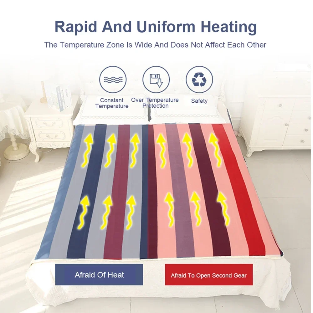 

Pad Warm Thermostat 220v Sheet Heating Thicker Security 150x180cm Warmer Blanket Heated Electric Hot Mattress